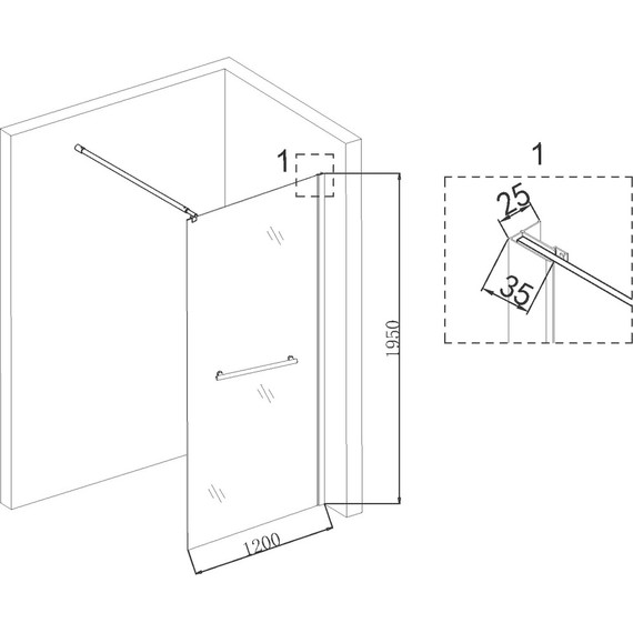 Душевая перегородка Niagara Nova 120 см NG-641-12GOLD с кронштейном, золото/прозрачное - фото 5