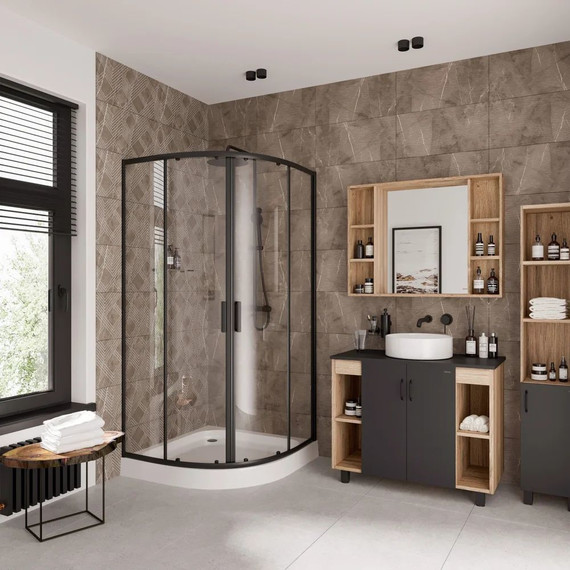 Душевое ограждение Niagara Nova 100x100 см NG-6807-08 BLACK, черный/прозрачное - фото 