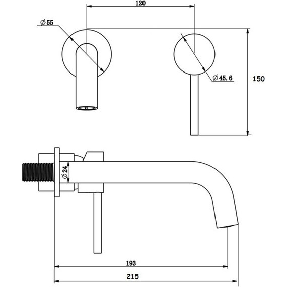 Смеситель для раковины настенный Bronze de Luxe Scandi 14511BR, бронза, Цвет производителя: бронза - фото 5