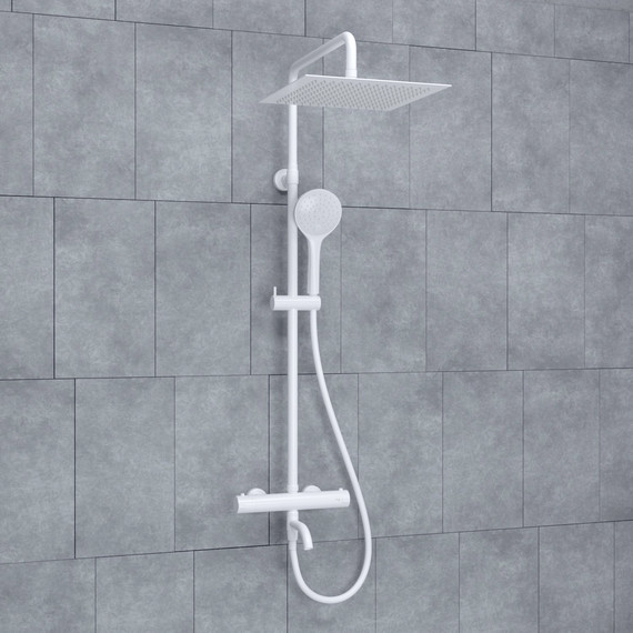 Душевая стойка с термостатом WasserKraft A188.163.155.WM Thermo, белый - фото 2