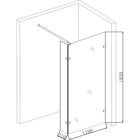 Душевая перегородка Niagara Nova 110 см NG-682-11BLACK с кронштейном, черный/прозрачное - фото 5