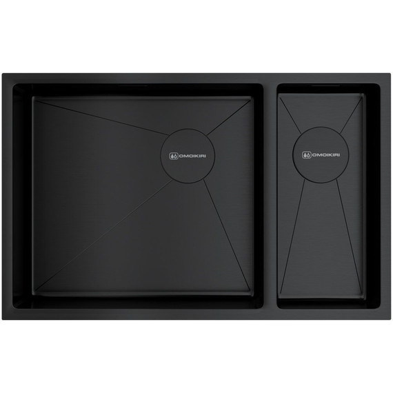 Мойка кухонная Omoikiri Taki 69-2-U/IF SIDE GB-L 1,2 мм 4997050 R, графит, Цвет производителя: графит - фото 