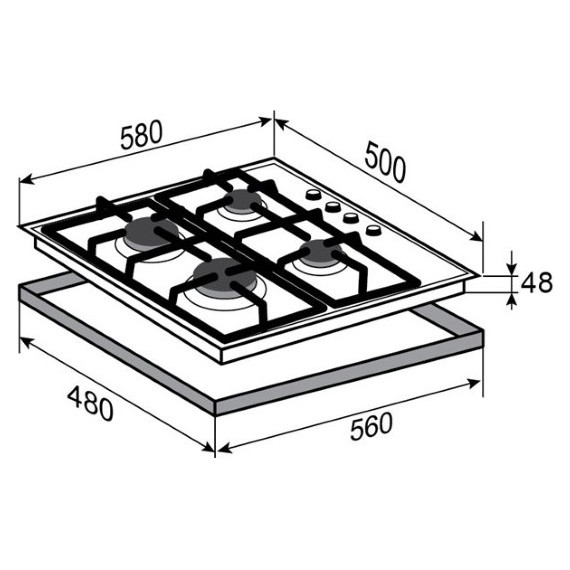 Газовая варочная поверхность Zigmund & Shtain GN 98.61 B - фото 4