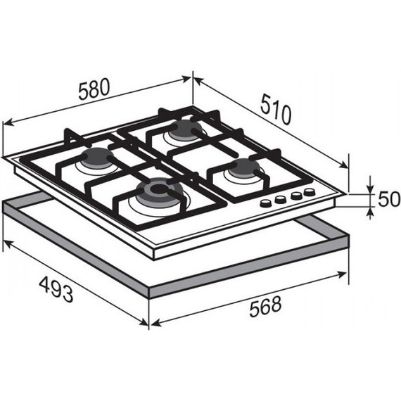 Газовая варочная поверхность Zigmund & Shtain G 14.6 W - фото 4