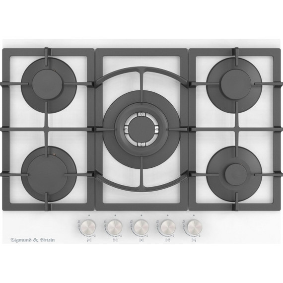 Газовая варочная поверхность Zigmund & Shtain M 26.7 W (белое стекло) - фото 