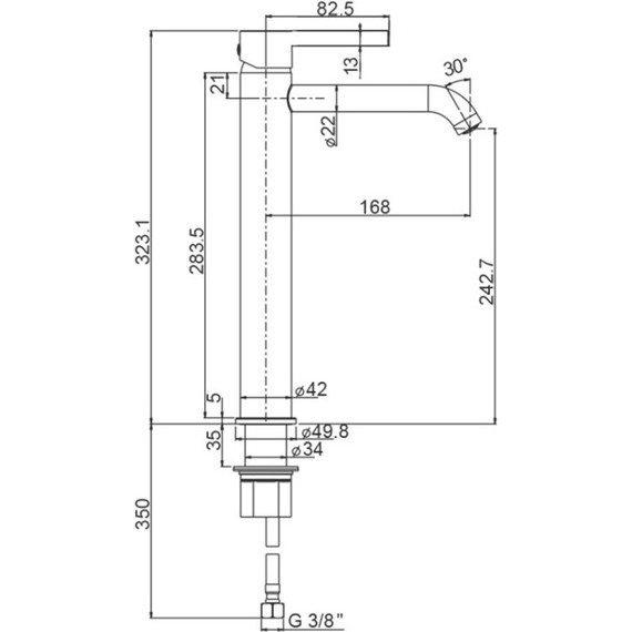 Смеситель для раковины высокий Paini Brera 74PZ205OLL, черный матовый - фото 3