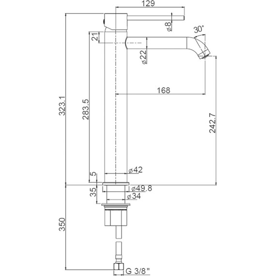 Смеситель для раковины высокий Paini Cox 78CR205OLL - фото 3