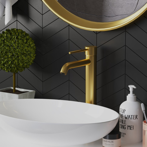 Смеситель для раковины высокий Paini Cox 78PJ205OLL, золото матовое - фото 2