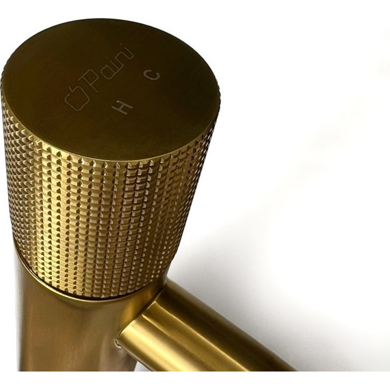 Смеситель для раковины высокий Paini Cox Grip 7GPJ205OLL, золото матовое - фото 4