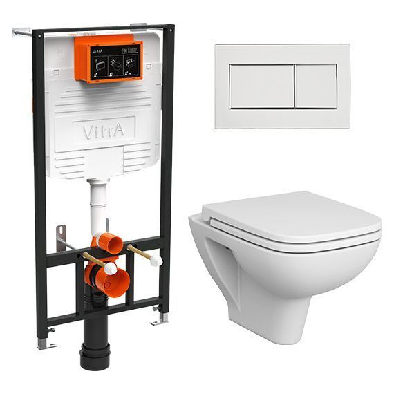 Инсталляция с подвесным безободковым унитазом Vitra S-20 L-Box 9004B003-7207 - фото 