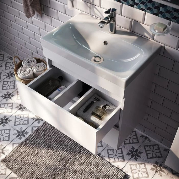 Тумба подвесная с раковиной Iddis Zodiac 60 см ZOD6CB0i95K, белый матовый - фото 5