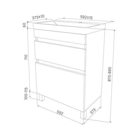 Тумба напольная с раковиной Iddis Zodiac 60 см ZOD6CBFi95K, белый матовый - фото 7