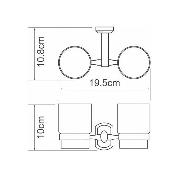 Двойной стакан для зубных щеток WasserKraft Oder K-3028D - фото 3