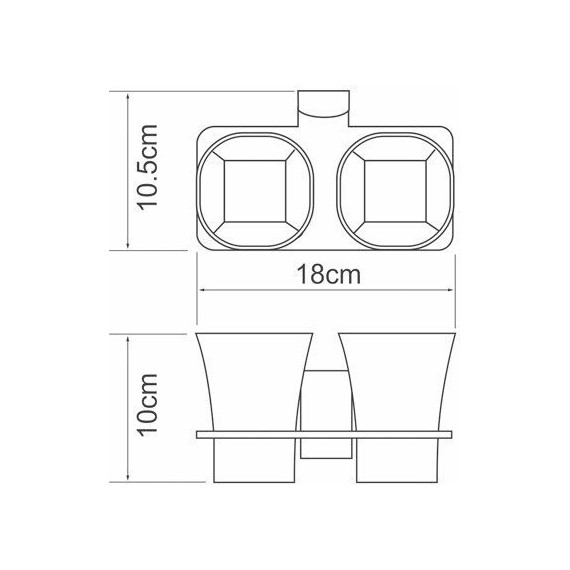 Двойной стакан для зубных щеток WasserKraft Leine K-5028D - фото 3