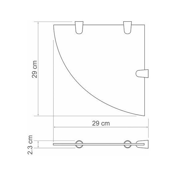 Стеклянная полка угловая WasserKraft K-533 - фото 3