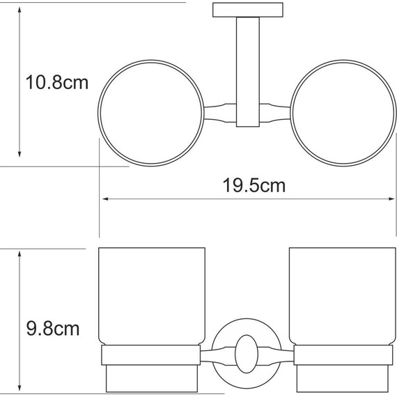 Двойной стакан для зубных щеток WasserKraft Rhein K-6228D - фото 3
