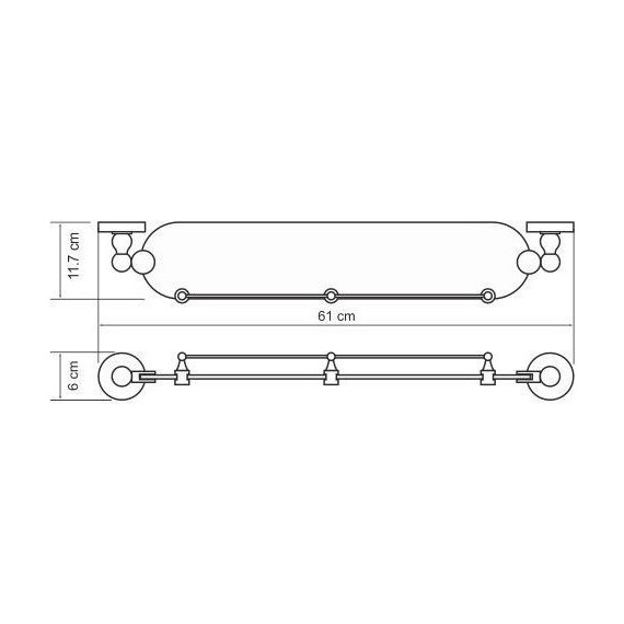 Стеклянная полка WasserKraft Nau K-7744 - фото 3
