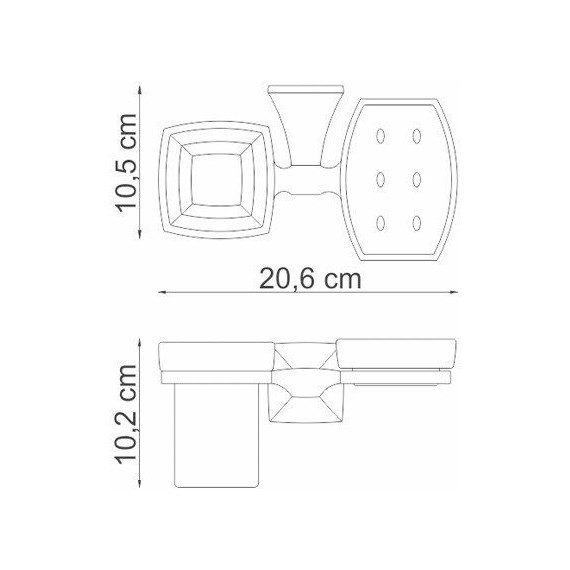 Стакан для зубных щеток с мыльницей WasserKraft Wern K-2526 - фото 3