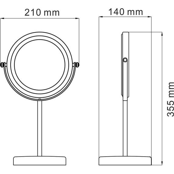 Зеркало косметическое настольное WasserKraft K-1003 - фото 4