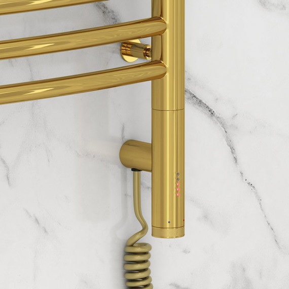 Полотенцесушитель электрический Сунержа Богема 3.0 П14 800x400 мм (выгнутая перемычка) 03-5803-8040 R, золото - фото 3