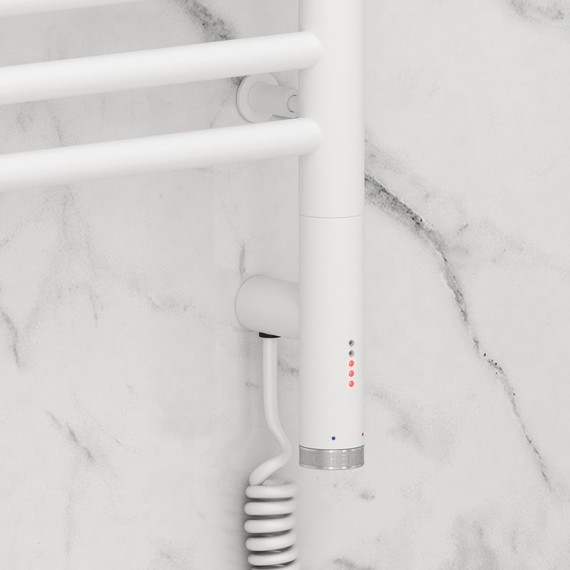 Полотенцесушитель электрический Сунержа Богема 3.0 П14 800x300 мм (прямая перемычка) 30-5805-8030 R, белый матовый - фото 3