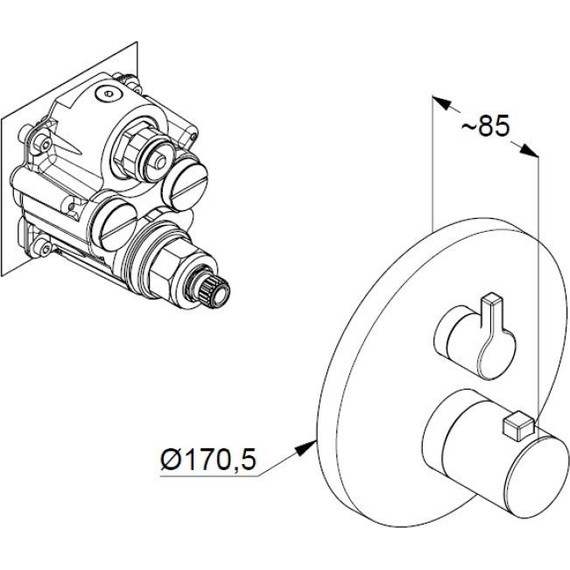 Смеситель для душа с термостатом Kludi Nova Fonte 208355315, белый матовый - фото 2