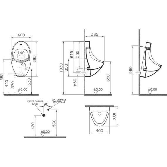 Писсуар подвесной сенсорный VitrA Arkitekt 4106B003-5597 - фото 4
