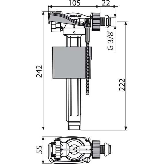 Впускной механизм Alcadrain A160P-3/8" - фото 2