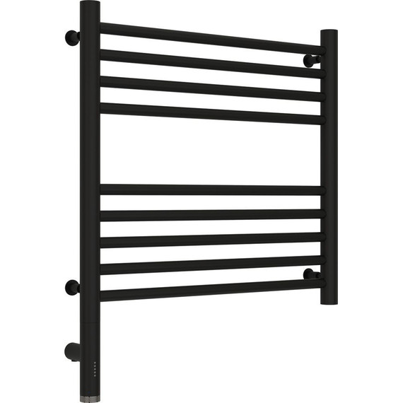 Полотенцесушитель электрический Сунержа Богема 3.0 П9 500x500 мм (прямая перемычка) 31-5804-5050 L, чёрный матовый - фото 