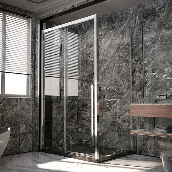 Душевое ограждение Veconi Premium Trento 150x80 см PTC30-SP-15080-CH-01-C4 (стекло 8 мм), хром/прозрачное - фото 