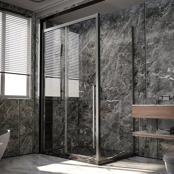 Душевое ограждение Veconi Premium Trento 150x100 см PTC30-SP-150100-GR-01-C4 (стекло 8 мм), графит/прозрачное - фото 