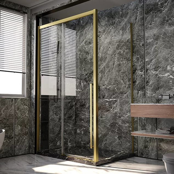 Душевое ограждение Veconi Premium Trento 150x80 см PTC30-SP-15080-G-01-C4 (стекло 8 мм), золото/прозрачное - фото 