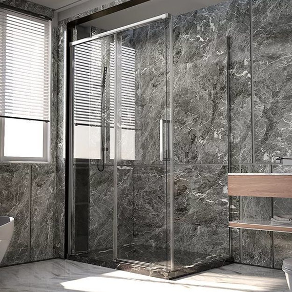 Душевое ограждение Veconi Premium Trento 150x80 см PTC40-SP-15080-CH-01-C4 (стекло 8 мм), хром/прозрачное - фото 