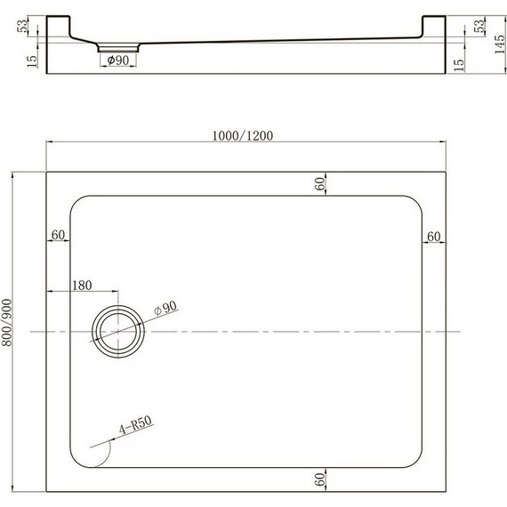 Поддон Veconi Tezeo 100х80 см TZ54-10080-C5 - фото 2
