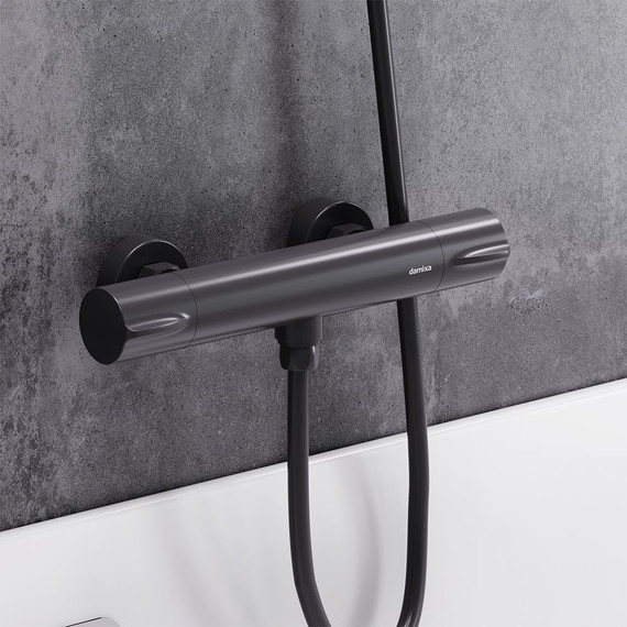 Смеситель для душа с термостатом Damixa Scandinavian Pure 366000300, черный, Цвет производителя: чёрный - фото 3