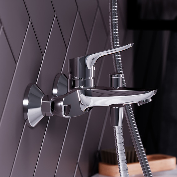Смеситель для ванны Damixa Jupiter 771000001, Цвет производителя: хром - фото 3
