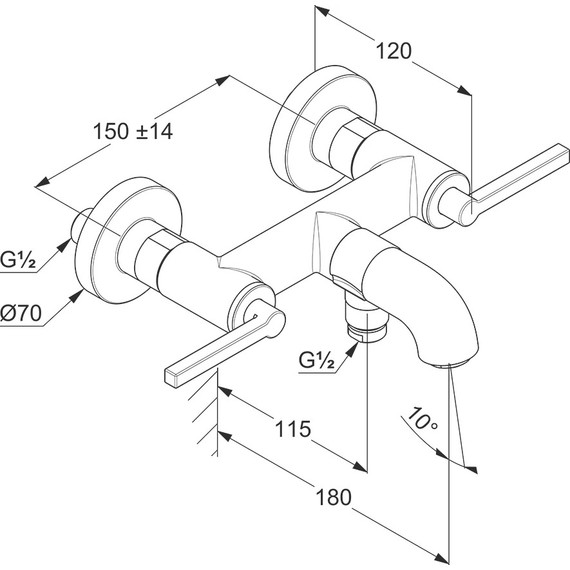 Смеситель для ванны Kludi Nova Fonte Puristic 205400515 - фото 5