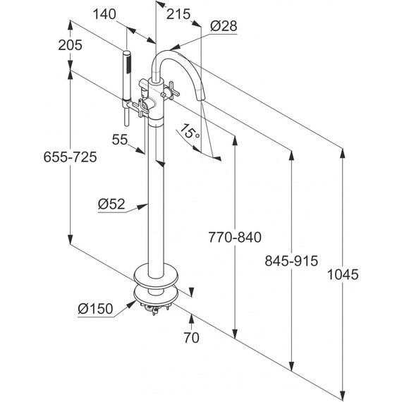 Смеситель для ванны Kludi Nova Fonte Classic 205900520 - фото 3