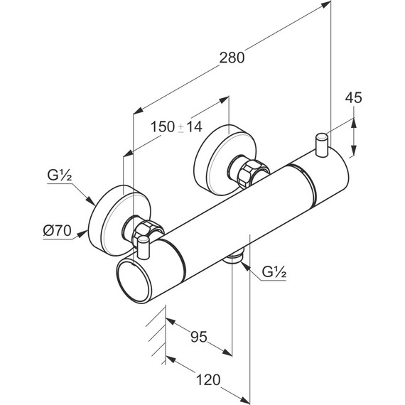 Смеситель для душа с термостатом Kludi Bozz 352030538 - фото 3