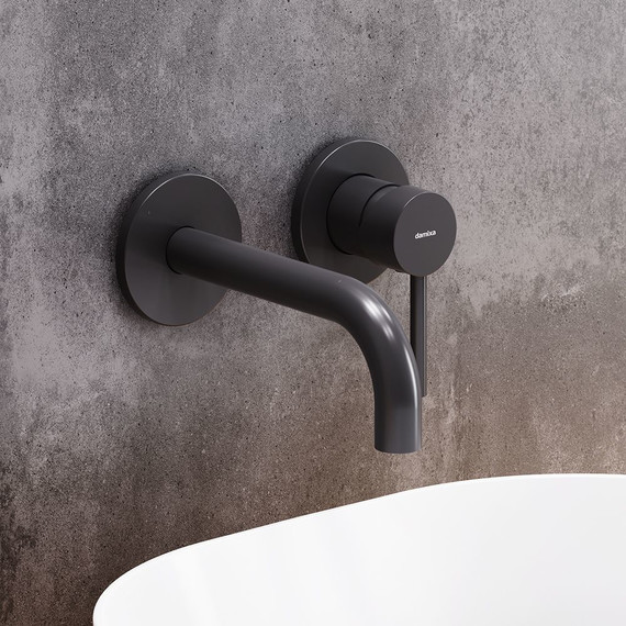 Смеситель для раковины настенный Damixa Scandinavian Pure 360260300, черный, Цвет производителя: чёрный - фото 3