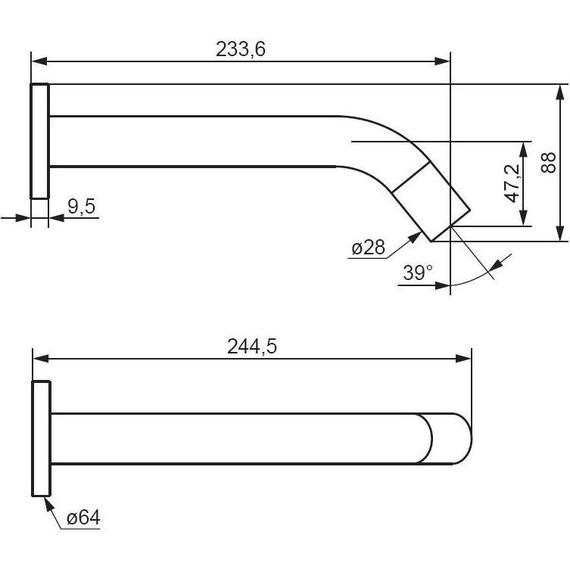 Смеситель для раковины настенный сенсорный Damixa Scandinavian Pure 360270300, черный, Цвет производителя: чёрный - фото 4