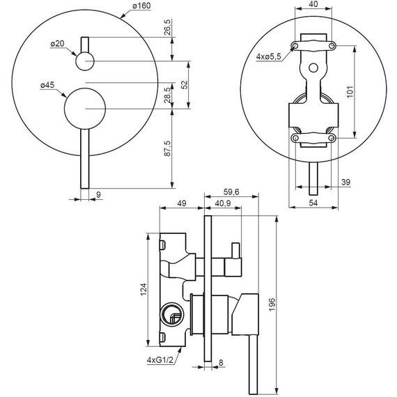 Смеситель для ванны Damixa Scandinavian Pure 367100300, черный, Цвет производителя: чёрный - фото 4