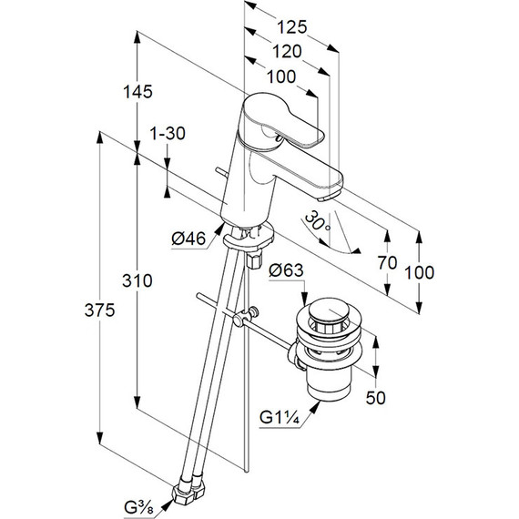 Смеситель для раковины Kludi Pure&Easy 373829165, белый/хром - фото 5