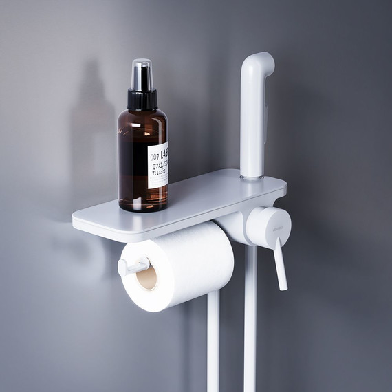 Набор для гигиенического душа Damixa Jupiter с полкой 773500200, белый - фото 