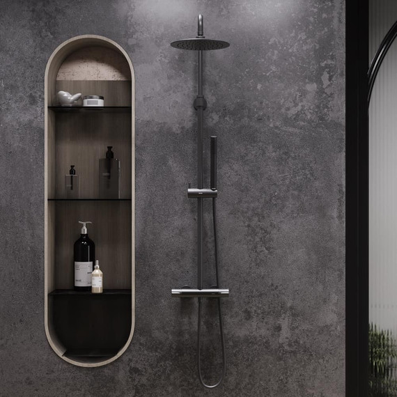 Душевая стойка с термостатом Damixa Scandinavian Pure 936800300, черный - фото 3