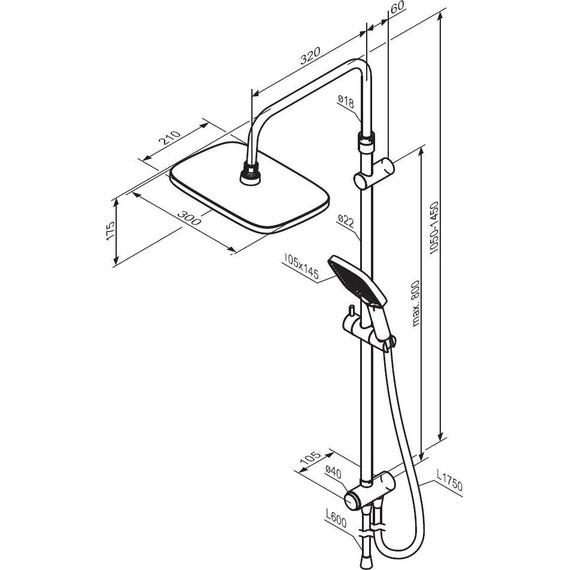 Душевая стойка Damixa Gala 953000300, черный - фото 7