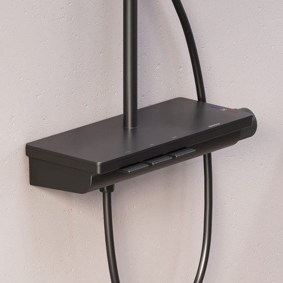 Душевая стойка с термостатом Damixa Gala 953760300, черный - фото 4