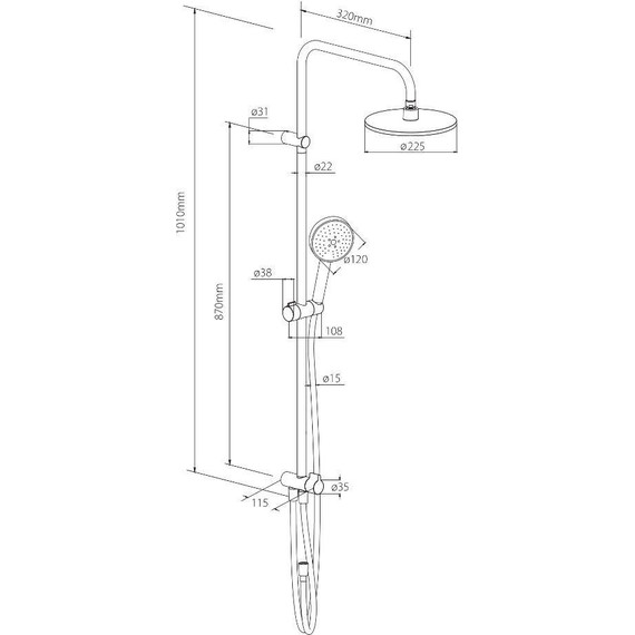 Душевая стойка Damixa Jupiter 977000000 - фото 6