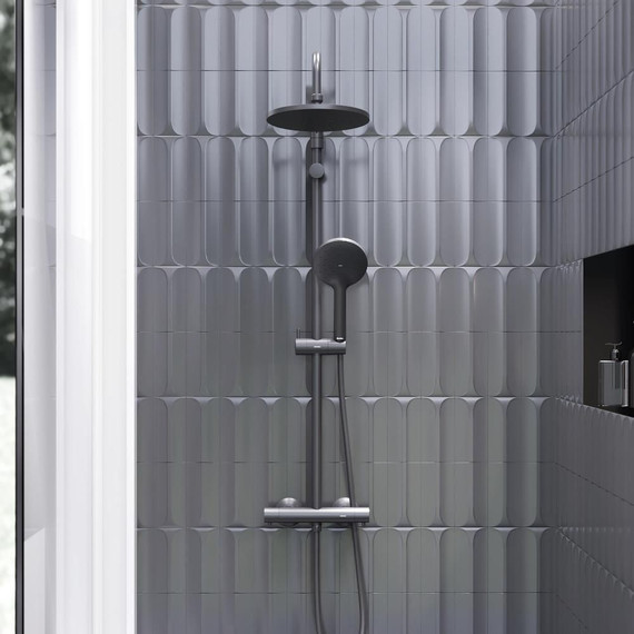 Душевая стойка с термостатом Damixa Jupiter 977800300, черный - фото 3