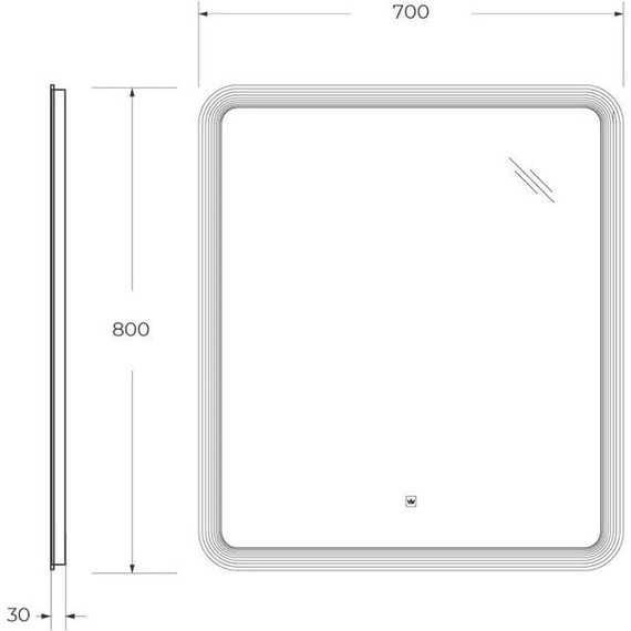 Зеркало Cezares Duet Led 70 см CZR-SPC-DUET-700-800-LED-TCH - фото 11